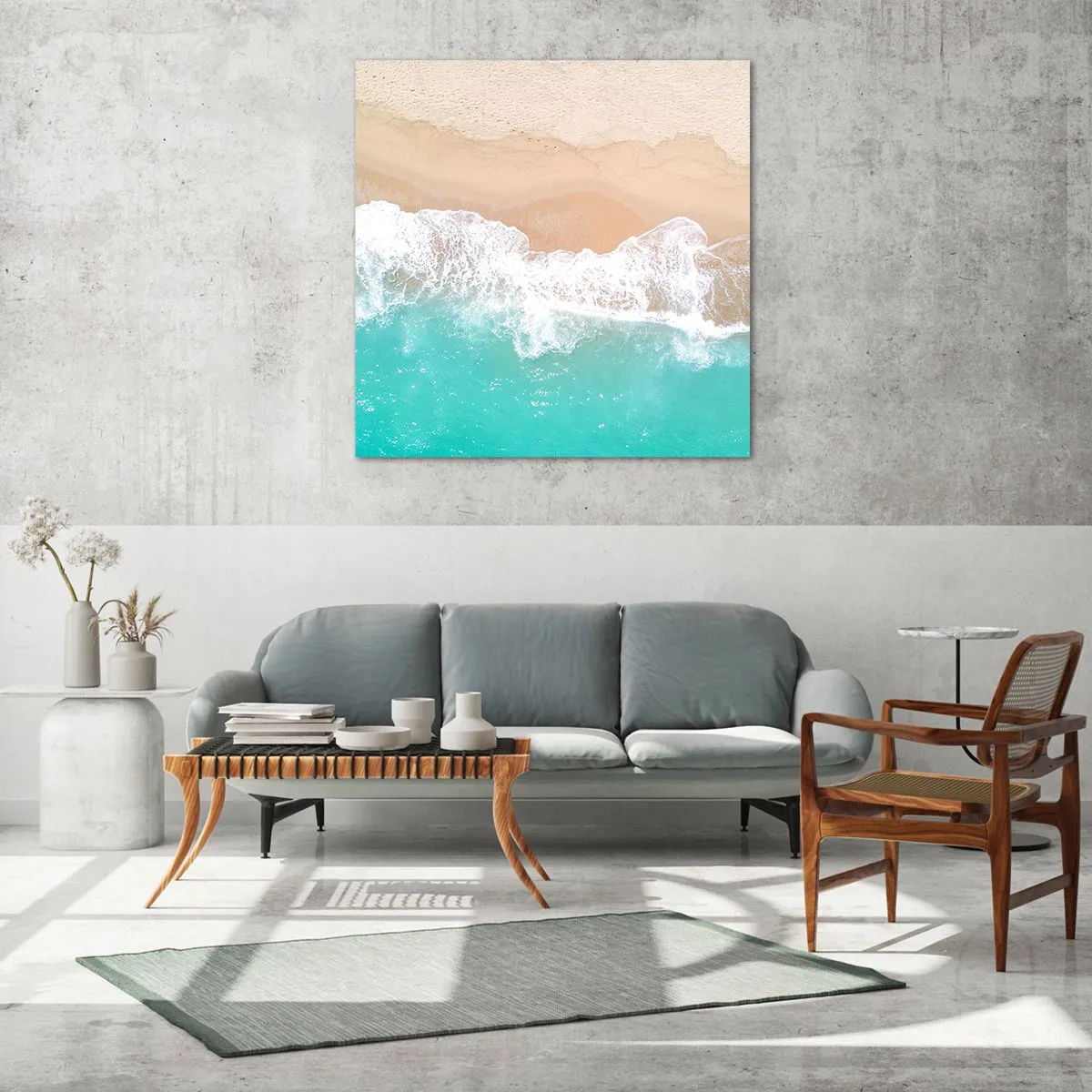 Obraz na szkle - Pieszczotliwy dotyk - 60x60 cm