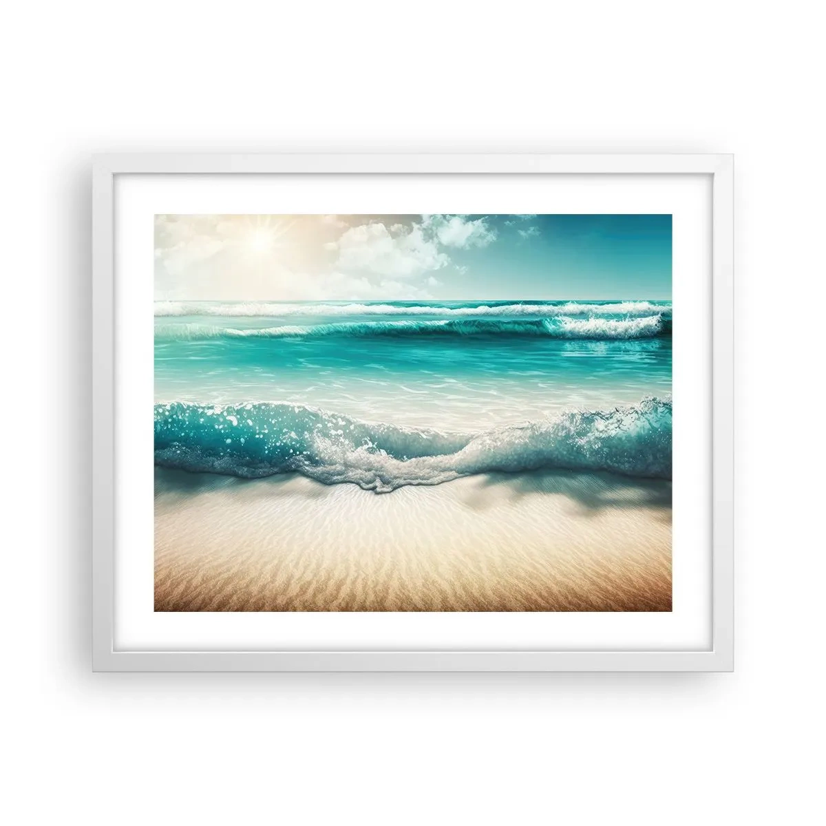 Plakat w białej ramie - Spokój oceanu - 50x40 cm