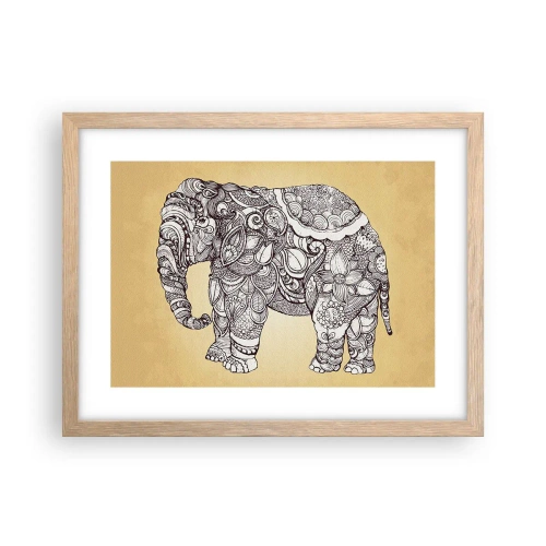 Plakat w ramie jasny dąb - Słoń się zasłonił - 40x30 cm