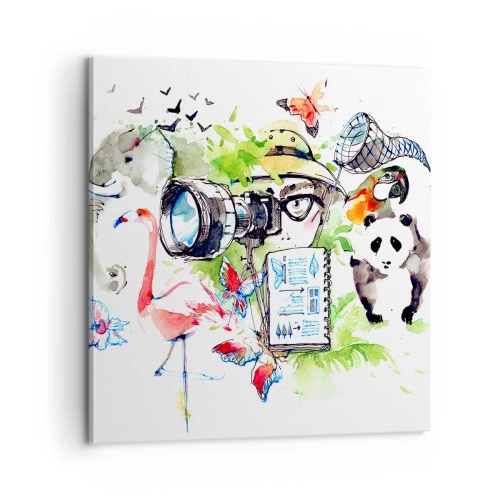 Obraz na płótnie - W obiektywie podróżnika - 60x60 cm