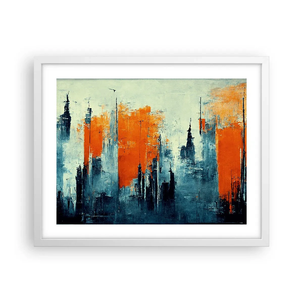 Plakat w białej ramie - Pejzaż nowoczesny - 50x40 cm
