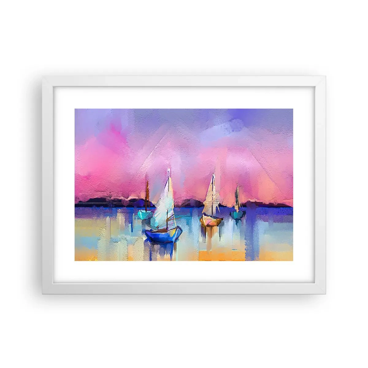 Plakat w białej ramie - Kierunek: szerokie wody - 40x30 cm