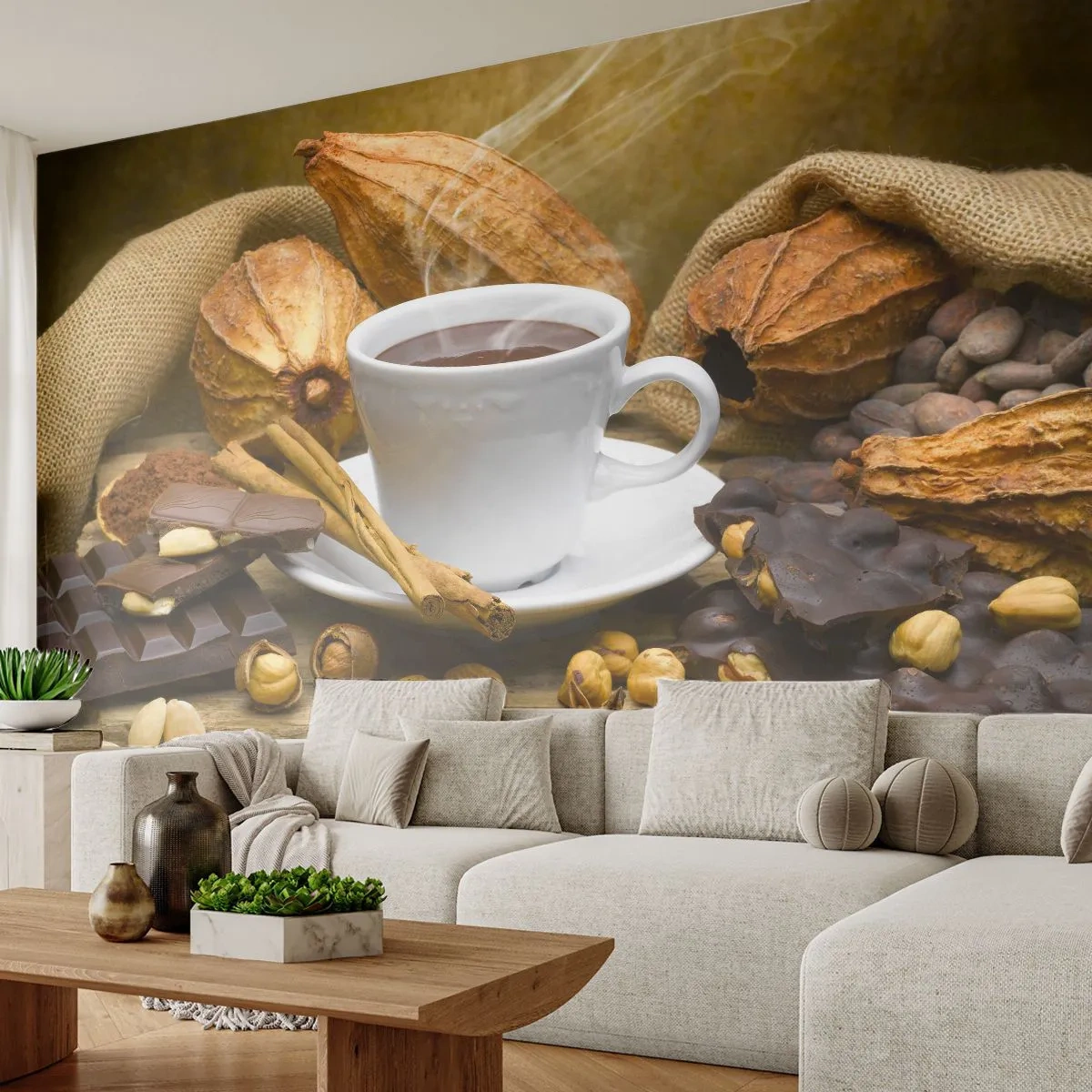 Fototapeta Premium Canvas - Dla poszukiwaczy wrażeń - Gastronomia, Czekolada, Kawa - 250x175 cm