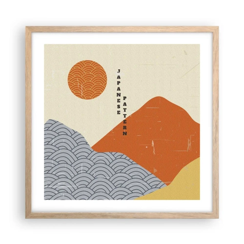 Plakat w ramie jasny dąb - W japońskim duchu - 50x50 cm