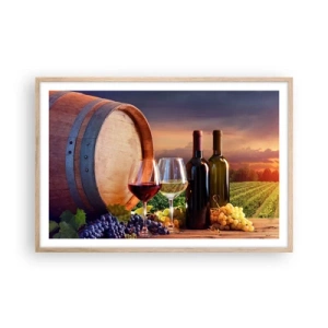 Plakat w ramie jasny dąb - Tu życie ma smak - 91x61 cm