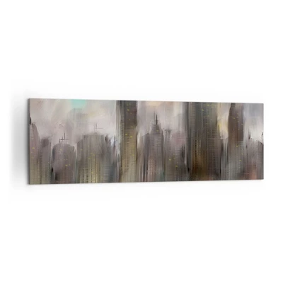 Obraz na płótnie - Kompozycja ze stali, kamienia i mgły - 160x50 cm