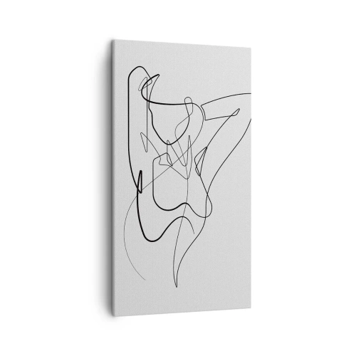 Obraz na Płótnie Arttor 45x80 cm - Naprawdę, jaka jesteś... - Abstrakcja, Ciało Kobiety, Grafika, Lineart, Akt, Do Salonu, Do Sypialni, Biały, Czarny, Pionowy, Płótno, PA45x80-4991