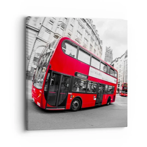 Obraz na płótnie - Londyn tradycyjnie - by bus - 30x30 cm