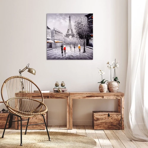 Obraz na płótnie - Paryska przechadzka - 70x70 cm