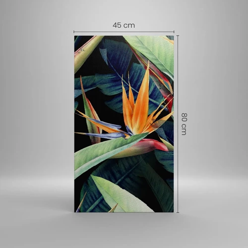 Obraz na płótnie - Płomienne kwiaty tropików - 45x80 cm