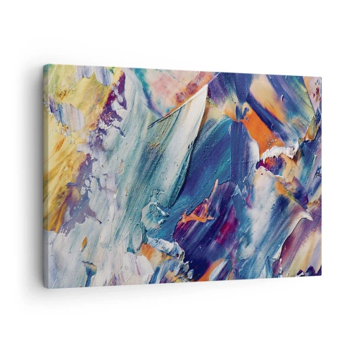 Obraz na płótnie - Zamęt koloru - Kolorowa abstrakcja z fakturą farby akrylowej - 70x50cm
