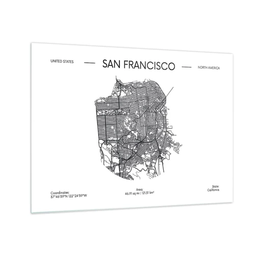Obraz na szkle - Anatomia San Francisco - 70x50 cm