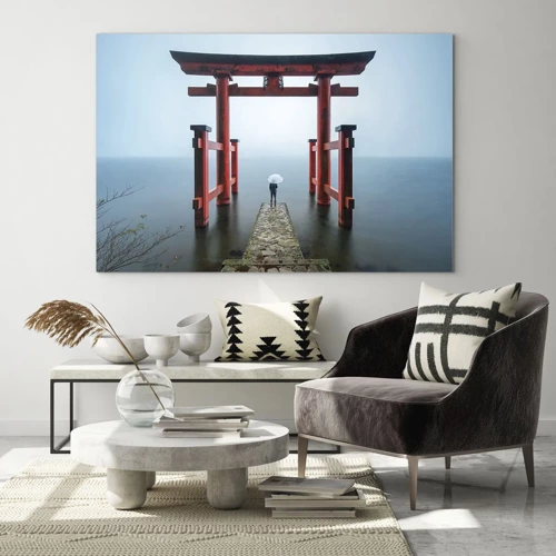 Obraz na szkle - Japońska zaduma - 70x50 cm