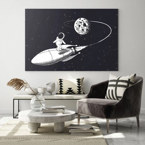 Obraz na szkle - Kosmiczny surfer - 70x50 cm