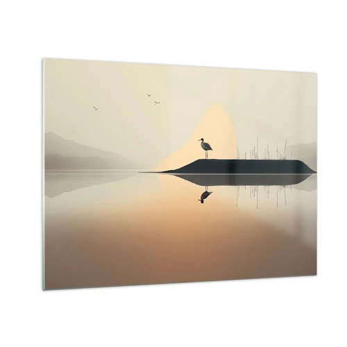 Obraz na szkle - Pan na jeziorze - 70x50 cm