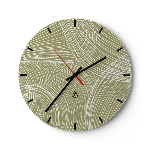 Zegar ścienny - Abstrakcja misterna w bieli - 30x30 cm