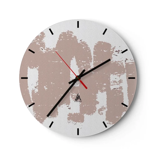 Zegar ścienny - Abstrakcja w łagodnym różu - 30x30 cm
