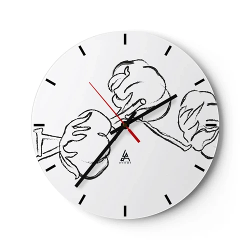 Zegar ścienny - Bawełniany puch - 30x30 cm