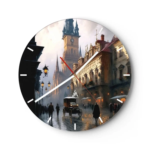 Zegar ścienny - Czar praskiego wieczoru - 30x30 cm