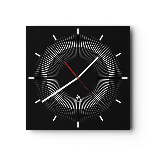 Zegar ścienny - Czarne Słońce - 30x30 cm