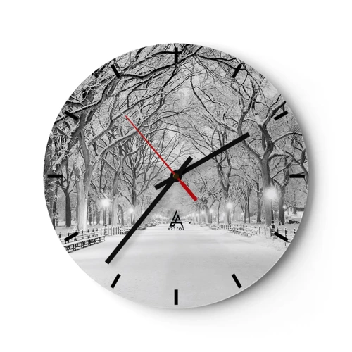 Zegar ścienny - Cztery pory roku – zima - 30x30 cm