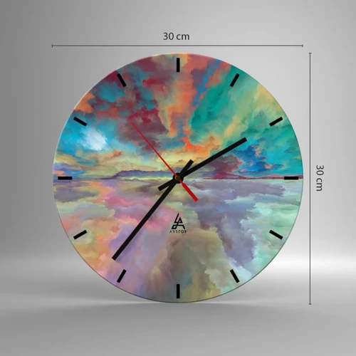 Zegar ścienny - Dwa nieba - 30x30 cm