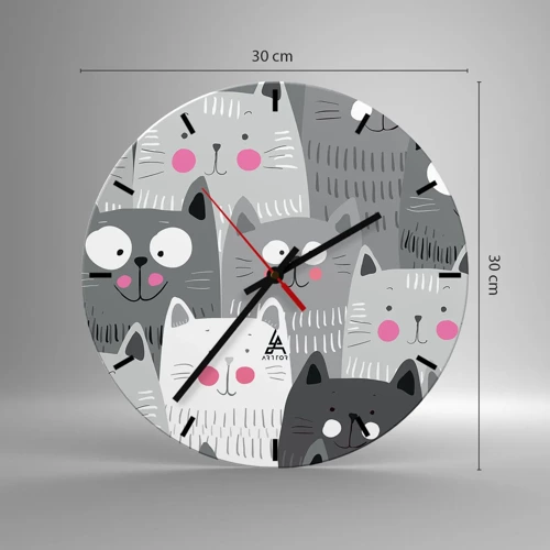 Zegar ścienny - Koci świat - 30x30 cm