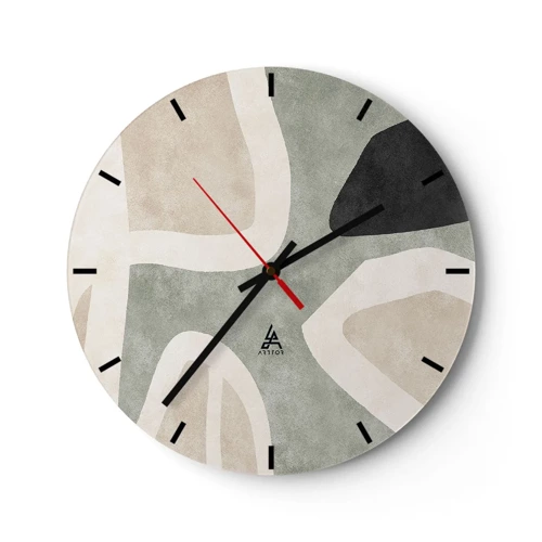 Zegar ścienny - Kompozycja z motywem czerni - 30x30 cm