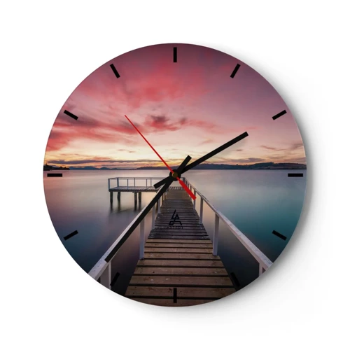 Zegar ścienny - Łagodny płomień wieczoru - 30x30 cm