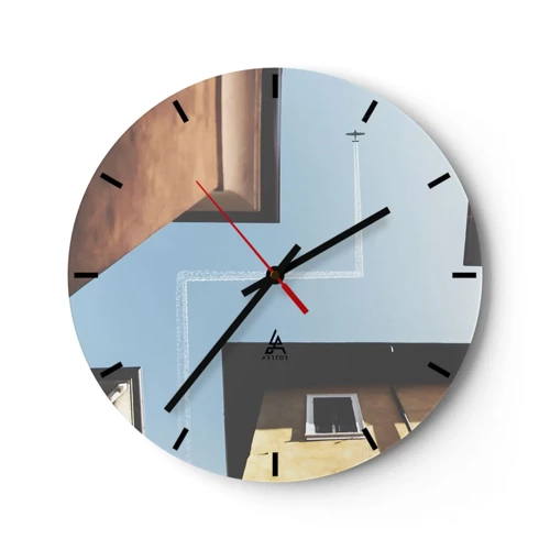 Zegar ścienny - Ponad miejskim labiryntem - 30x30 cm
