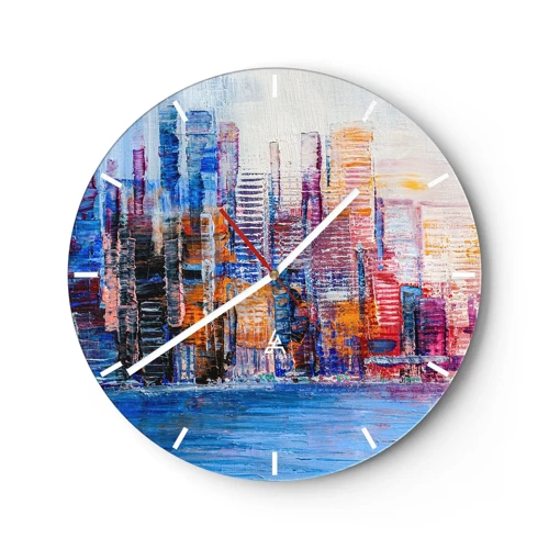 Zegar ścienny - Radosna metropolia - 30x30 cm