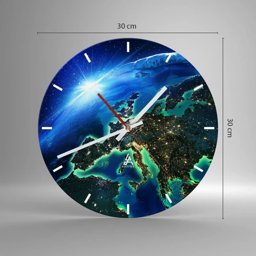 Zegar ścienny - Roziskrzona Europa - 30x30 cm
