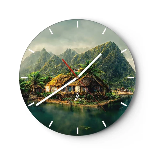 Zegar ścienny - Tropikalny raj - 30x30 cm