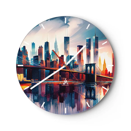 Zegar ścienny - Zjawiskowy Nowy Jork - 30x30 cm